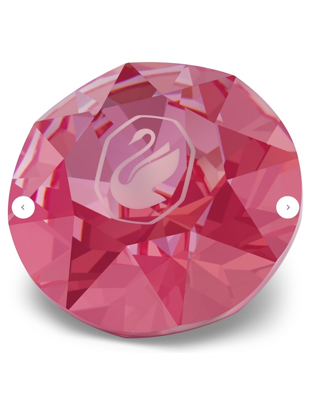 Swarovski Rose Pink Faceted Crystal Accent with Swan Emblem